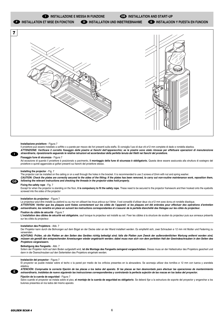 Clay Paky GOLDEN SCAN 4 (C11072) User Manual | Page 6 / 24