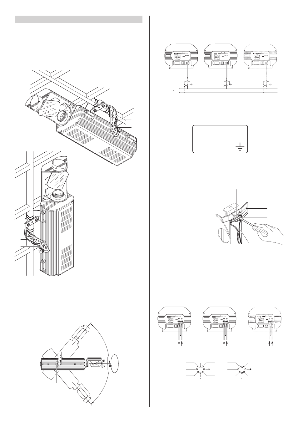 Brown = blue = yellow = green, Installation and fine-tuning | Clay Paky GOLDEN SCAN HPE (HMI 1200) User Manual | Page 3 / 7