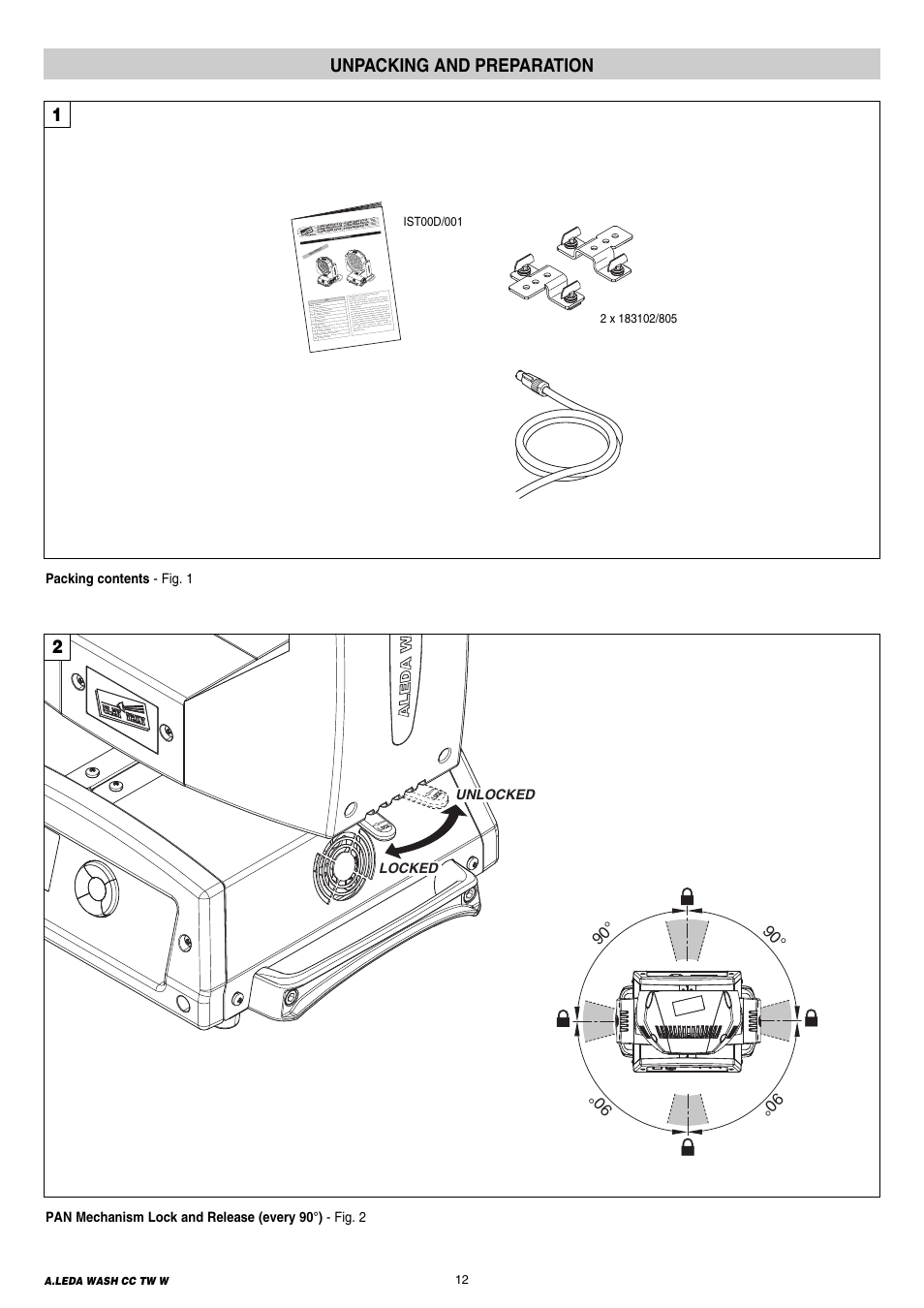 Unpacking and preparation | Clay Paky A.LEDA WASH K20 TW (C61411) User Manual | Page 12 / 32