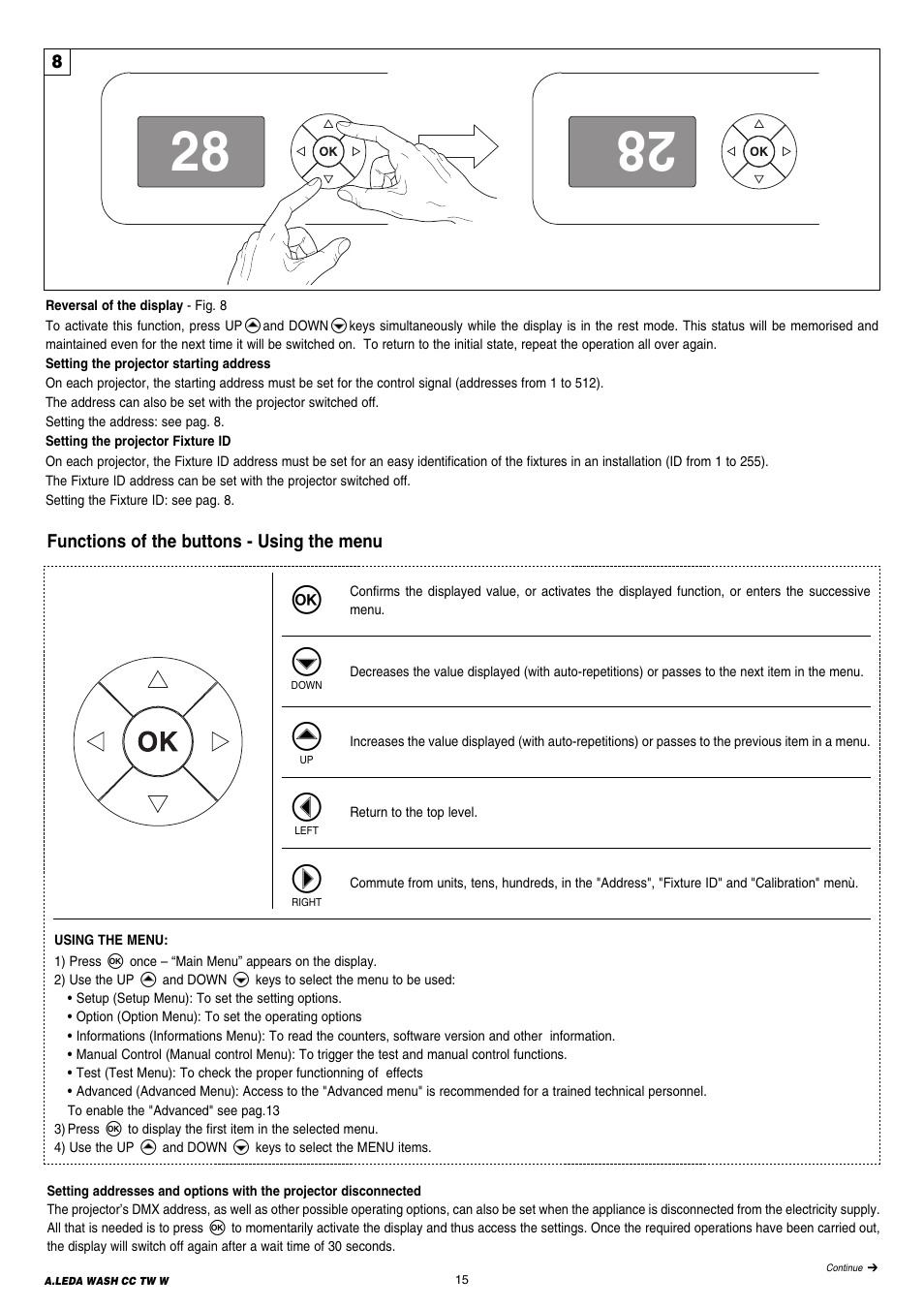 Clay Paky A.LEDA WASH K20 TW (C61411) User Manual | Page 15 / 32