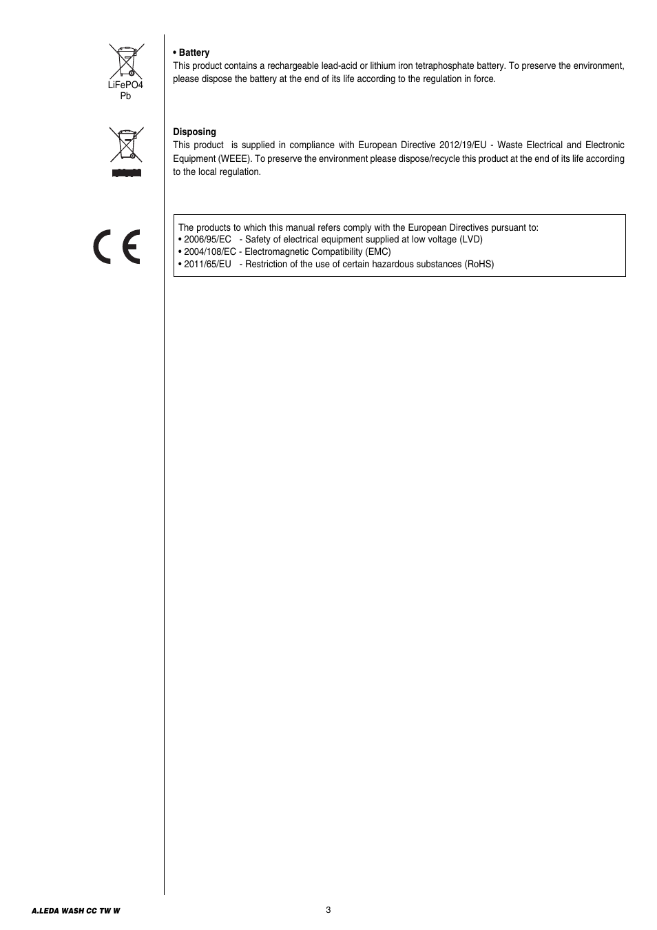 Clay Paky A.LEDA WASH K20 TW (C61411) User Manual | Page 3 / 32