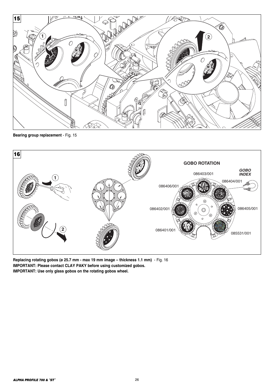 Clay Paky ALPHA PROFILE 700 ST (C61366) User Manual | Page 26 / 40