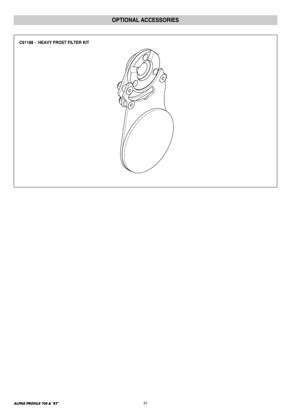 Optional accessories | Clay Paky ALPHA PROFILE 700 ST (C61366) User Manual | Page 31 / 40