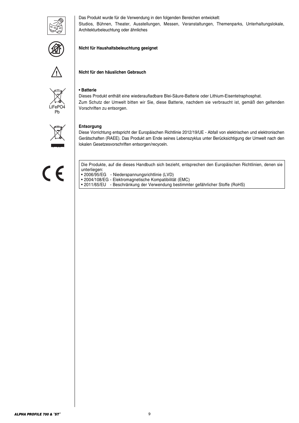 Clay Paky ALPHA PROFILE 700 ST (C61366) User Manual | Page 9 / 40
