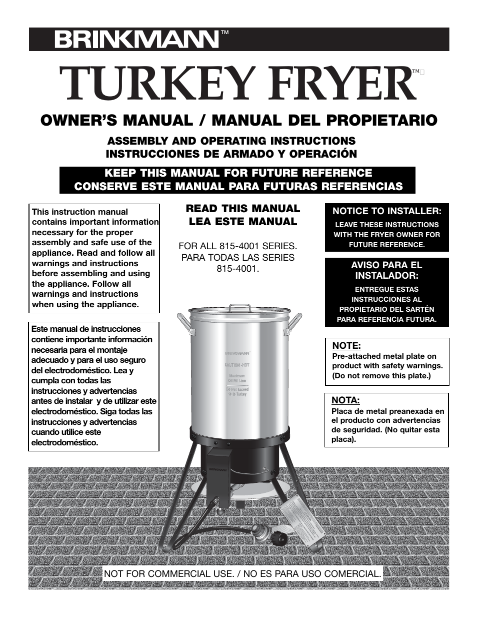 Brinkmann 815-4001-S User Manual | 40 pages
