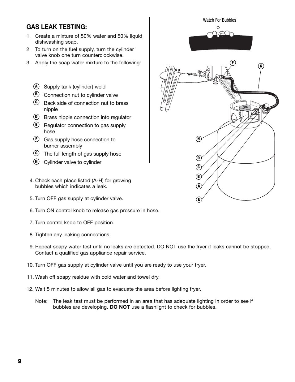 Gas leak testing | Brinkmann 815-4001-S User Manual | Page 10 / 40