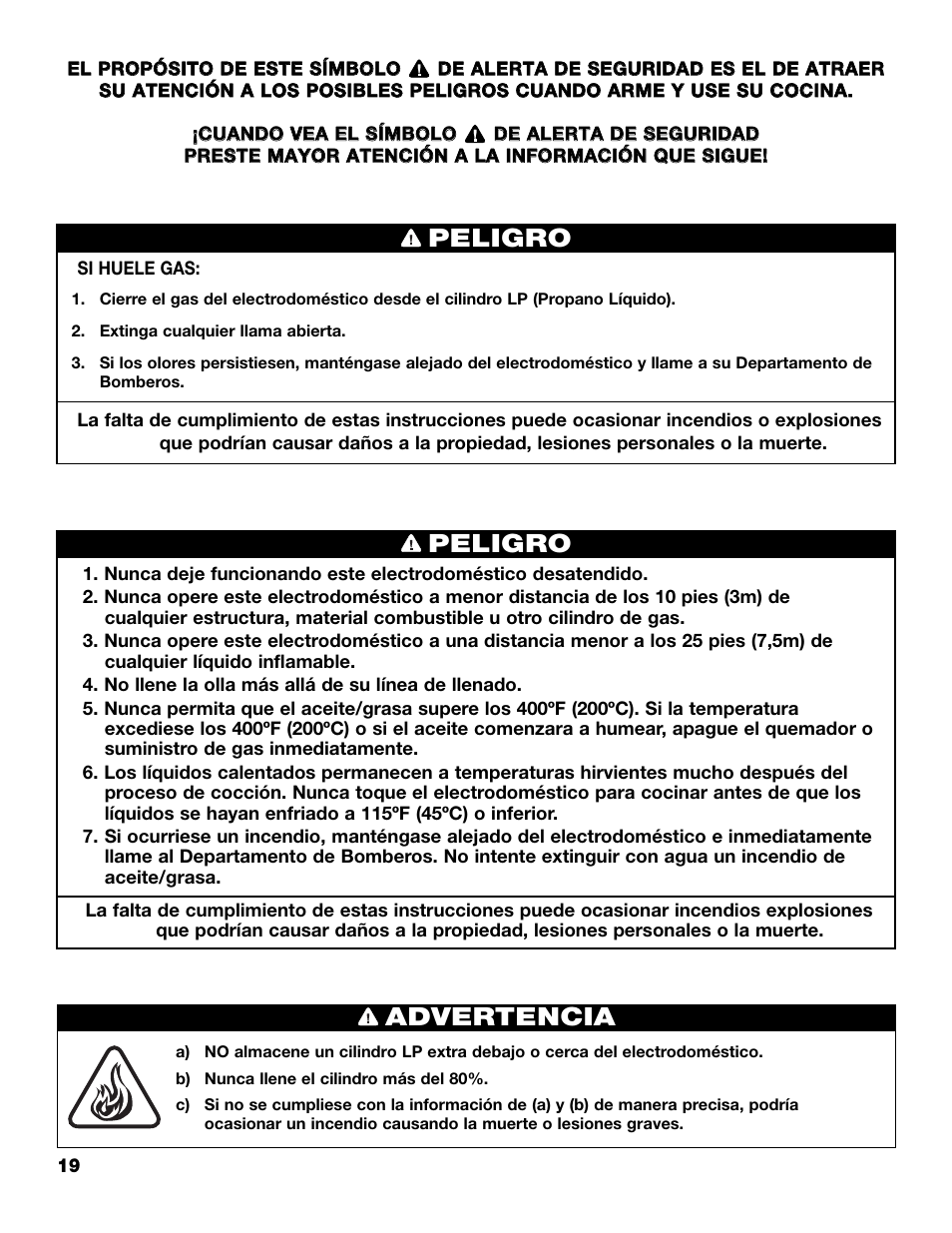 Peligro, Advertencia | Brinkmann 815-4001-S User Manual | Page 20 / 40