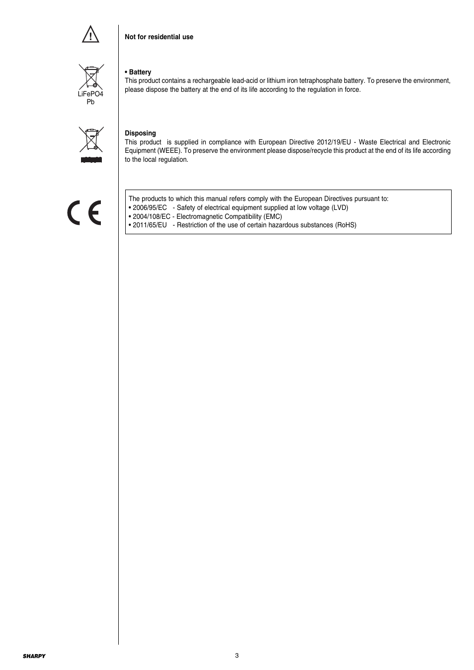 Clay Paky SHARPY (C61375) User Manual | Page 3 / 36