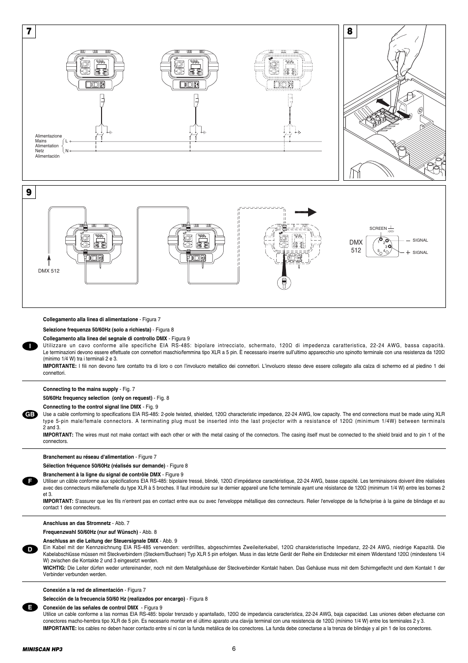 Clay Paky MINISCAN HP3 (C11088 HTI 300W/DEL) User Manual | Page 6 / 24