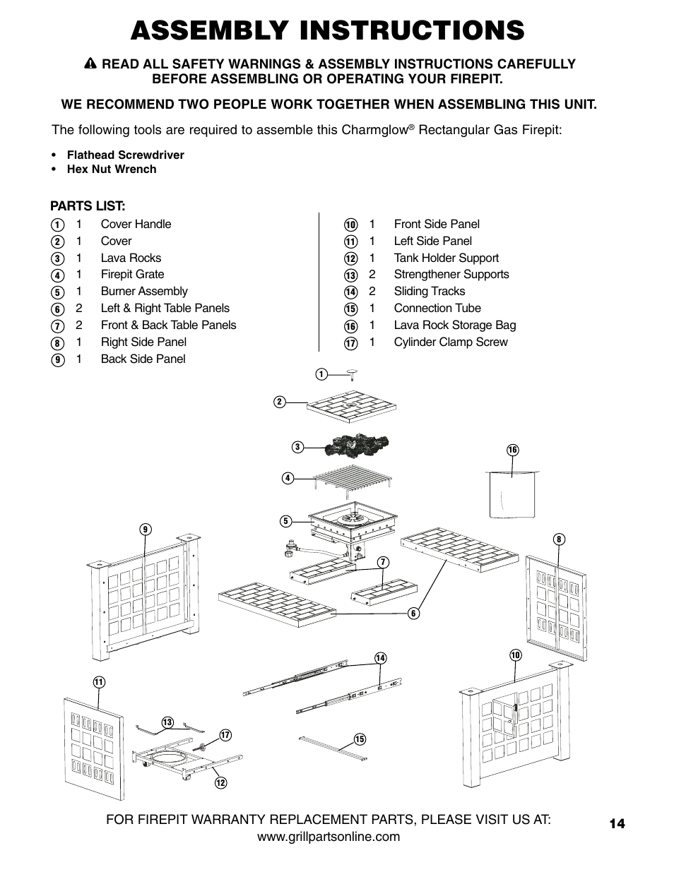 Assembly instructions | Brinkmann Gas FirePit User Manual | Page 15 / 40