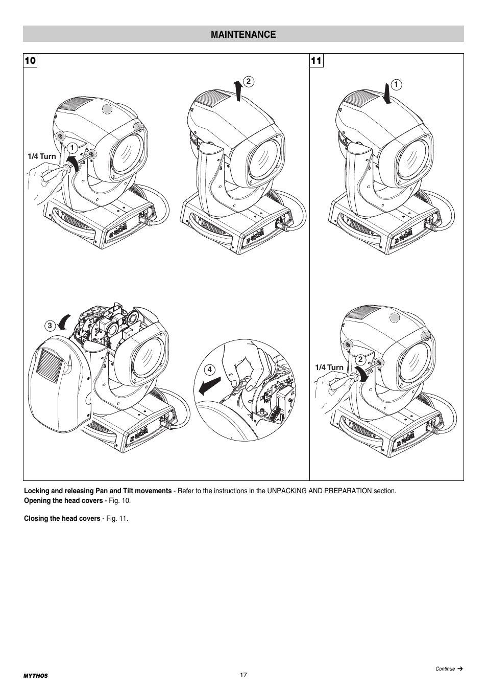 10 11 maintenance | Clay Paky MYTHOS (C61391) PRELIMINARY User Manual | Page 17 / 32