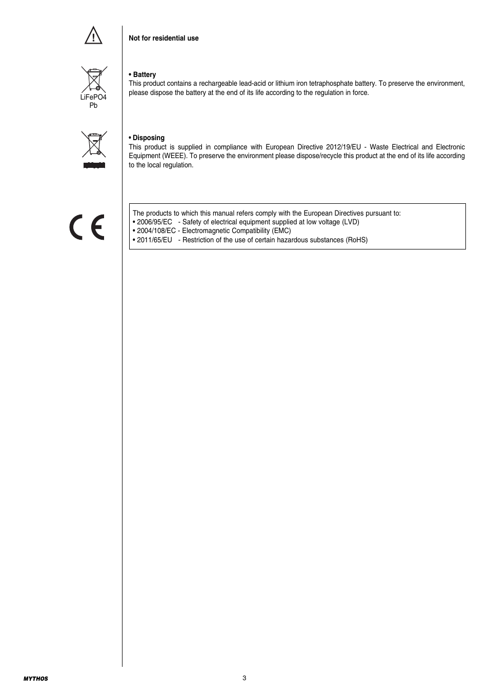 Clay Paky MYTHOS (C61391) PRELIMINARY User Manual | Page 3 / 32