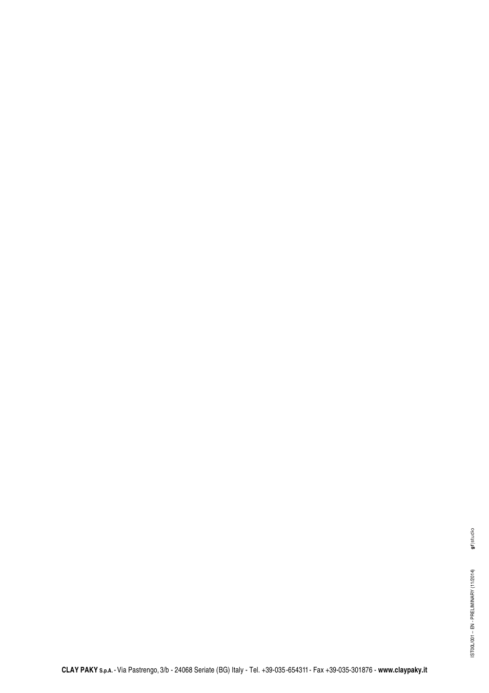 Clay paky | Clay Paky MYTHOS (C61391) PRELIMINARY User Manual | Page 32 / 32