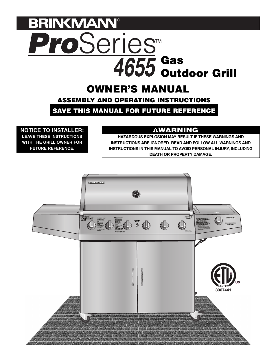 Brinkmann ProSeries 4655 User Manual | 36 pages