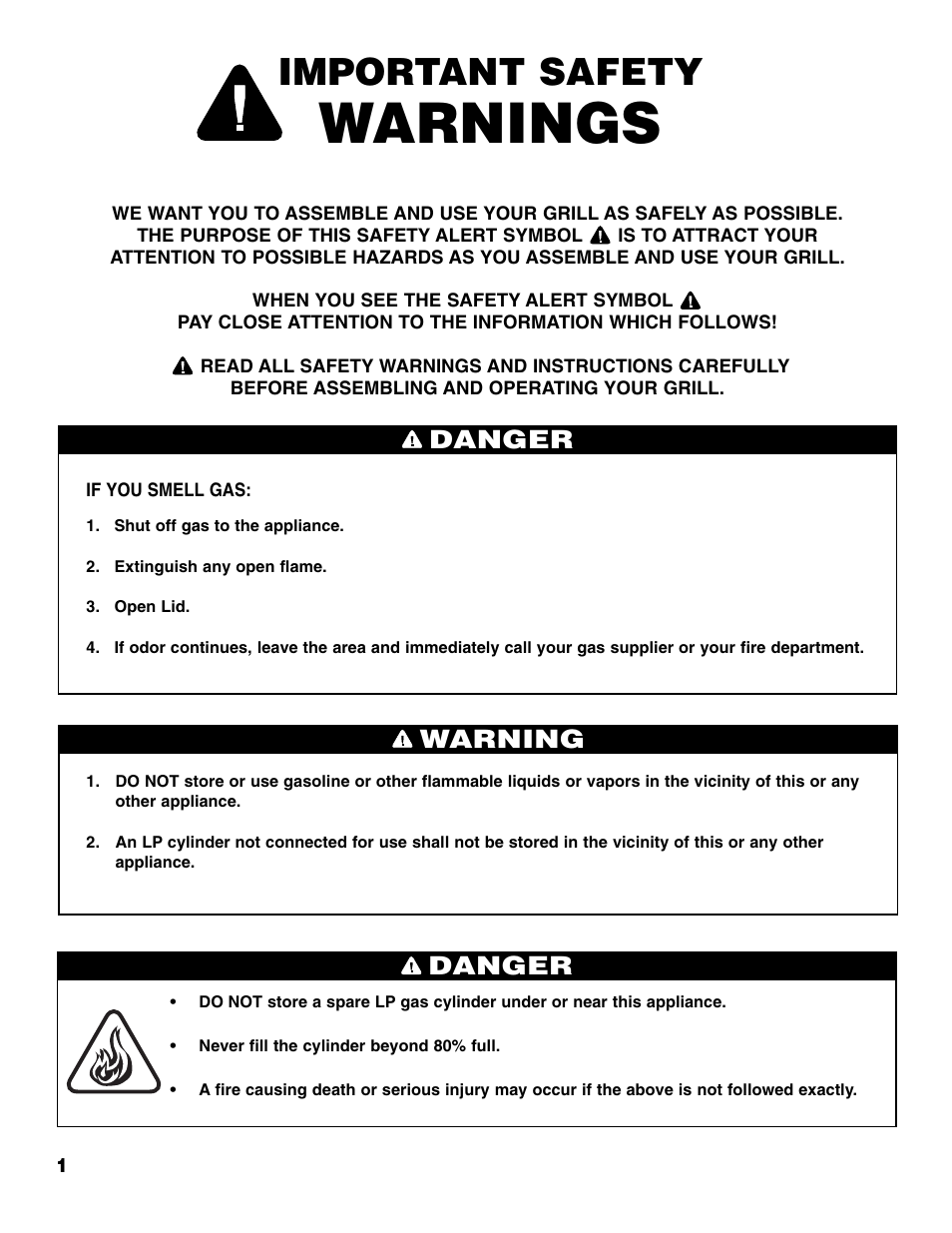 Warnings, Important safety, Danger | Warning danger | Brinkmann ProSeries 4655 User Manual | Page 2 / 36