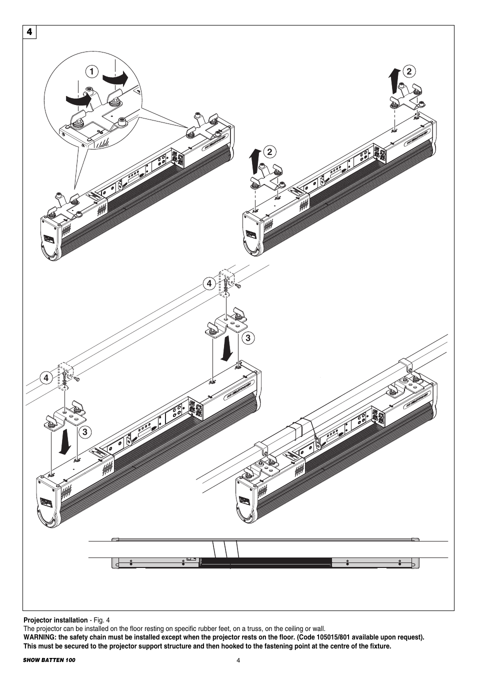 Clay Paky SHOW BATTEN 100 AS (C71086) PRELIMINARY User Manual | Page 4 / 20