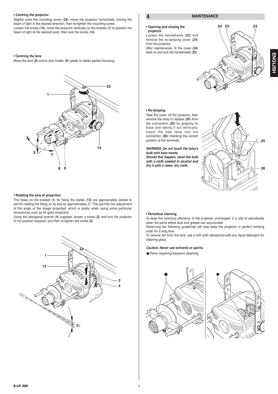 English | Clay Paky S.I.P. 300 User Manual | Page 3 / 4