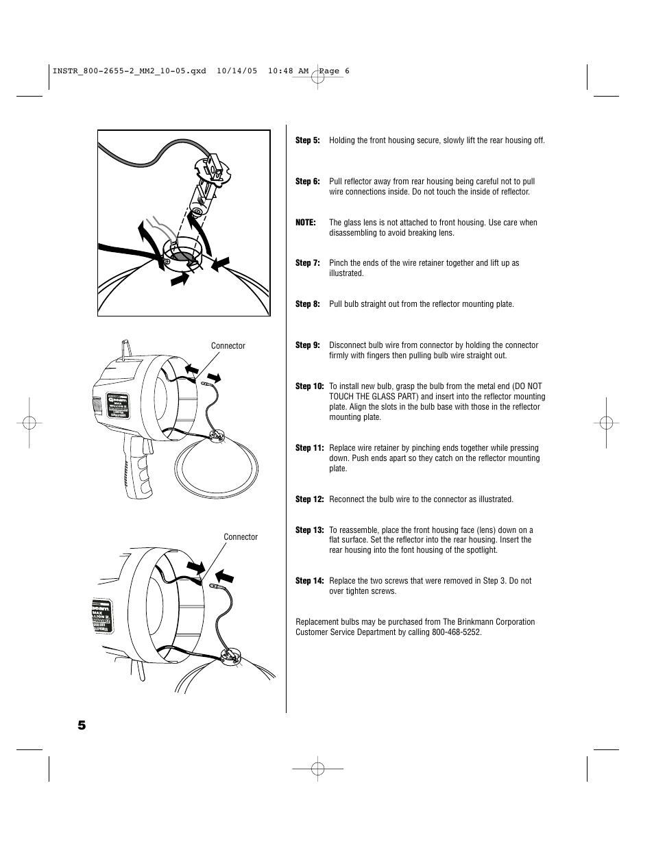 Brinkmann Rechargeble Spotlight 800-2655-2 User Manual | Page 6 / 8