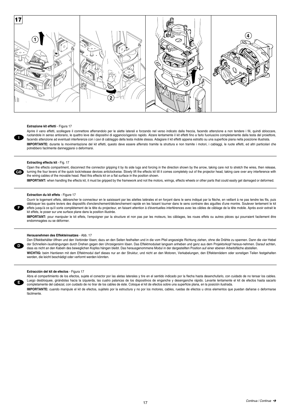 Clay Paky STAGE PROFILE 1200 SV (HMI 1200W/S) User Manual | Page 11 / 18