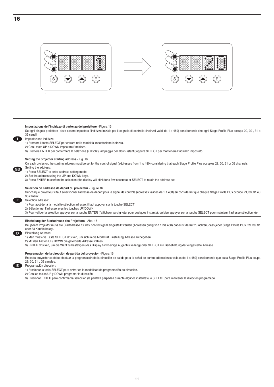 Clay Paky STAGE PROFILE PLUS SV AE (C61049) User Manual | Page 11 / 40