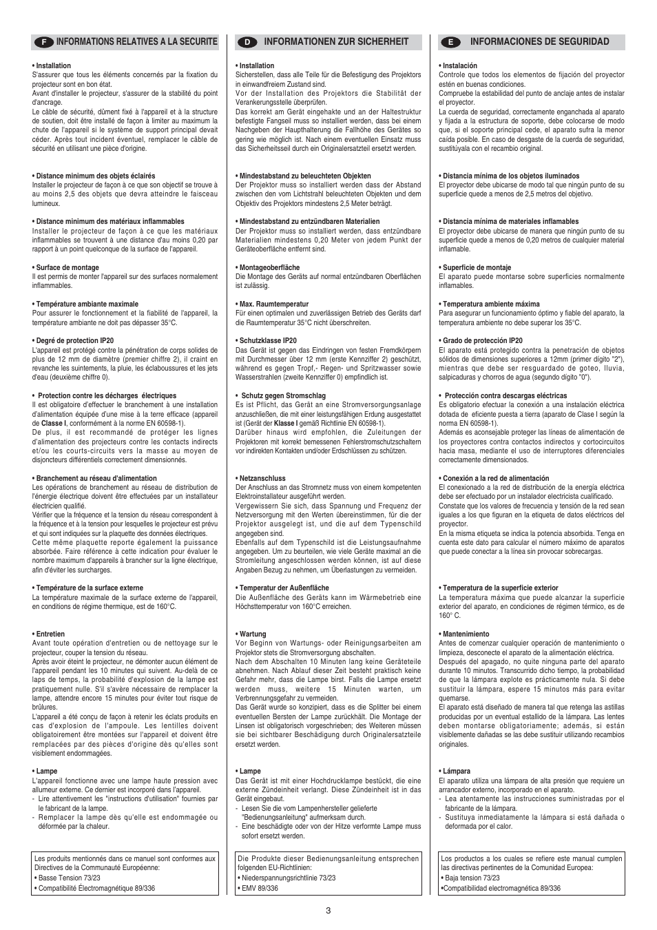 Clay Paky STAGE PROFILE PLUS SV AE (C61049) User Manual | Page 3 / 40