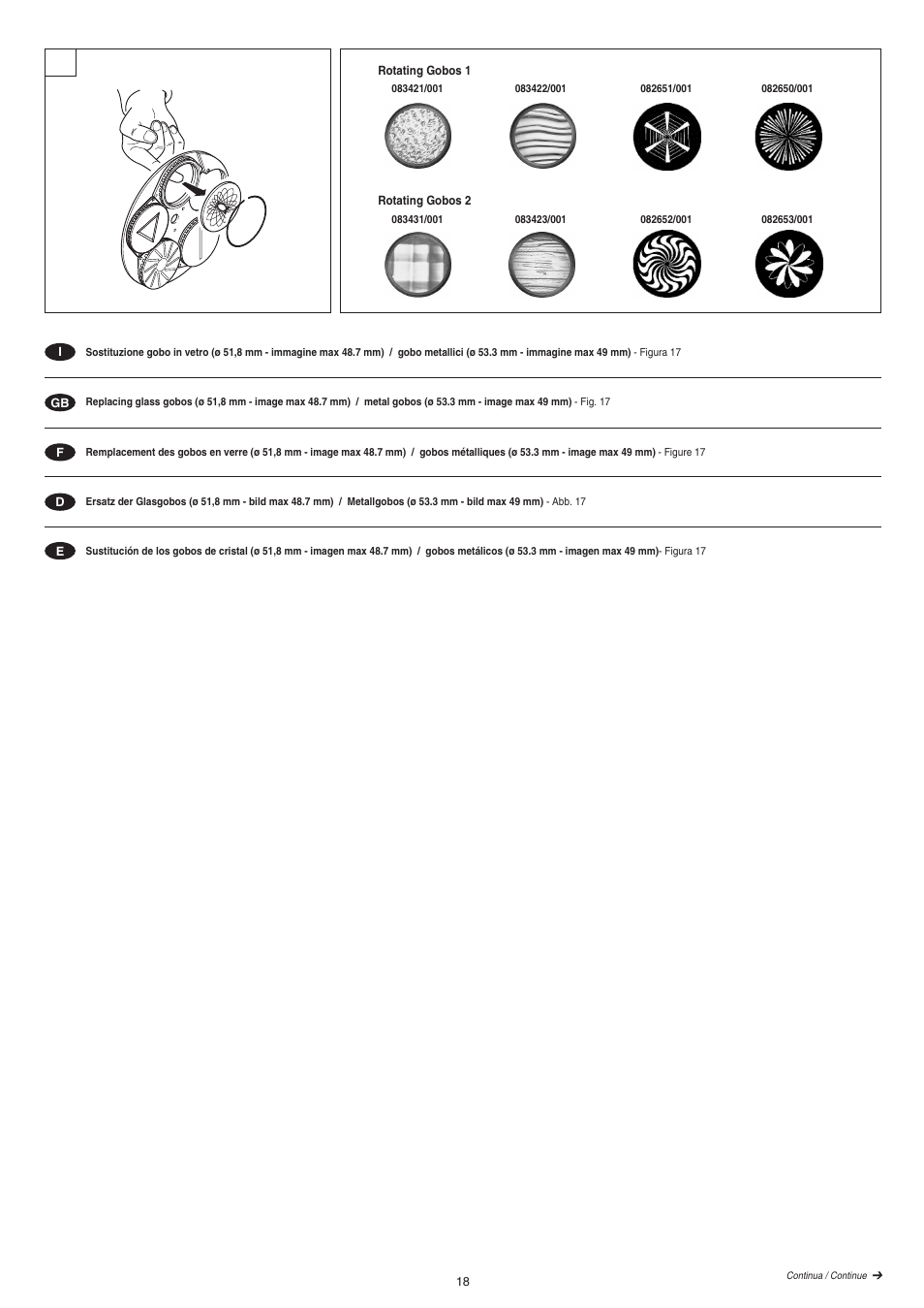 Clay Paky STAGE PROFILE PLUS SV (HMI 1200W/S) User Manual | Page 18 / 24