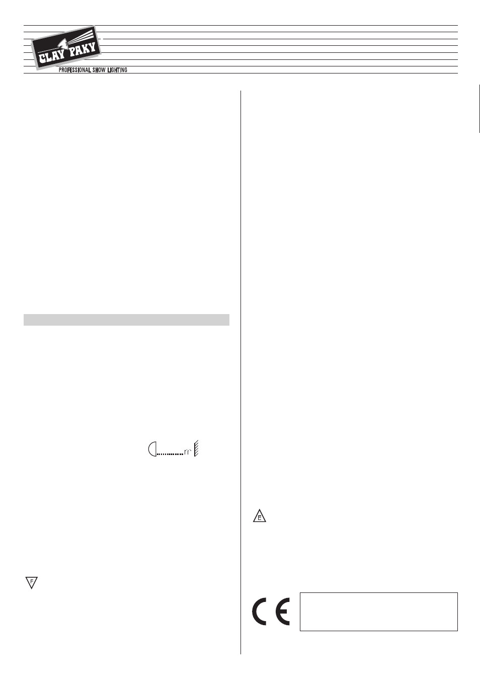 Clay Paky STAGE SCAN (HMI 1200) User Manual | 7 pages