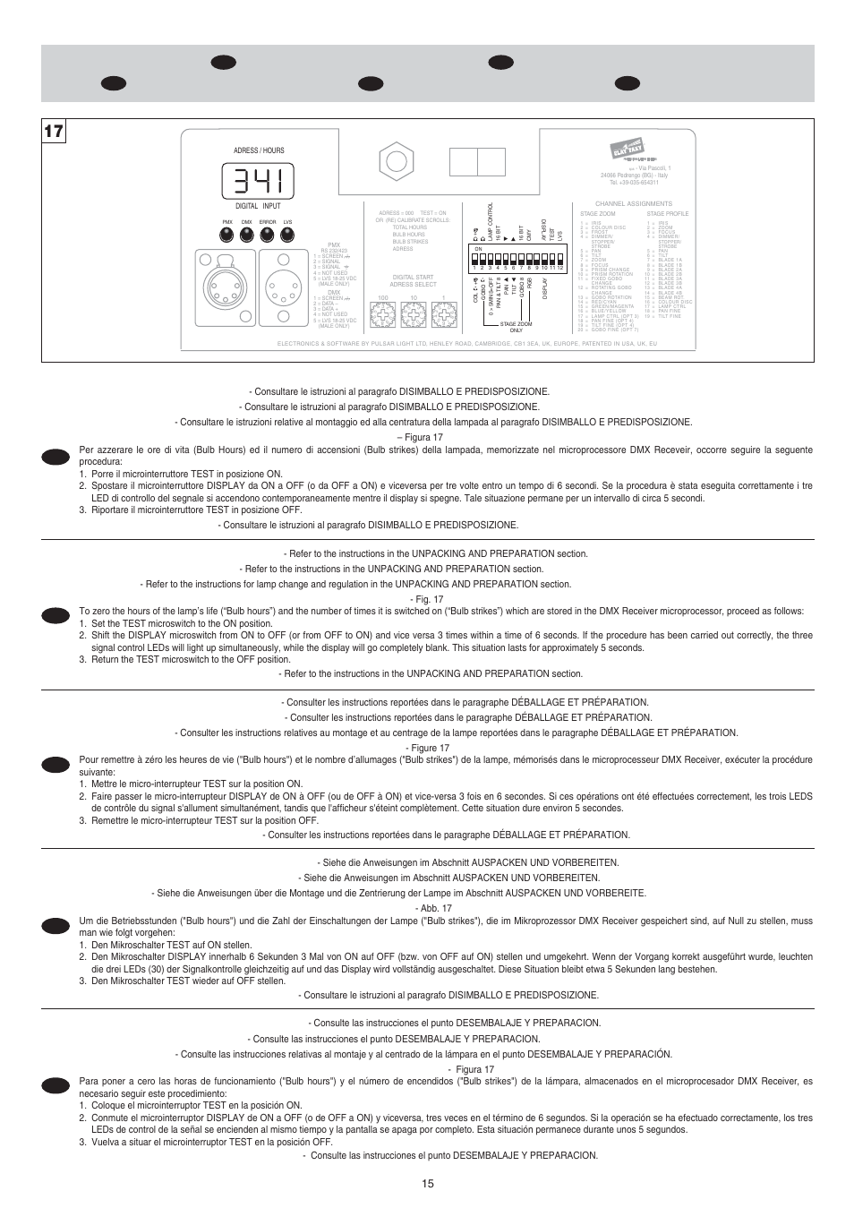 Igb d e f | Clay Paky STAGE ZOOM 1200 SV (HMI 1200W/S) User Manual | Page 15 / 24
