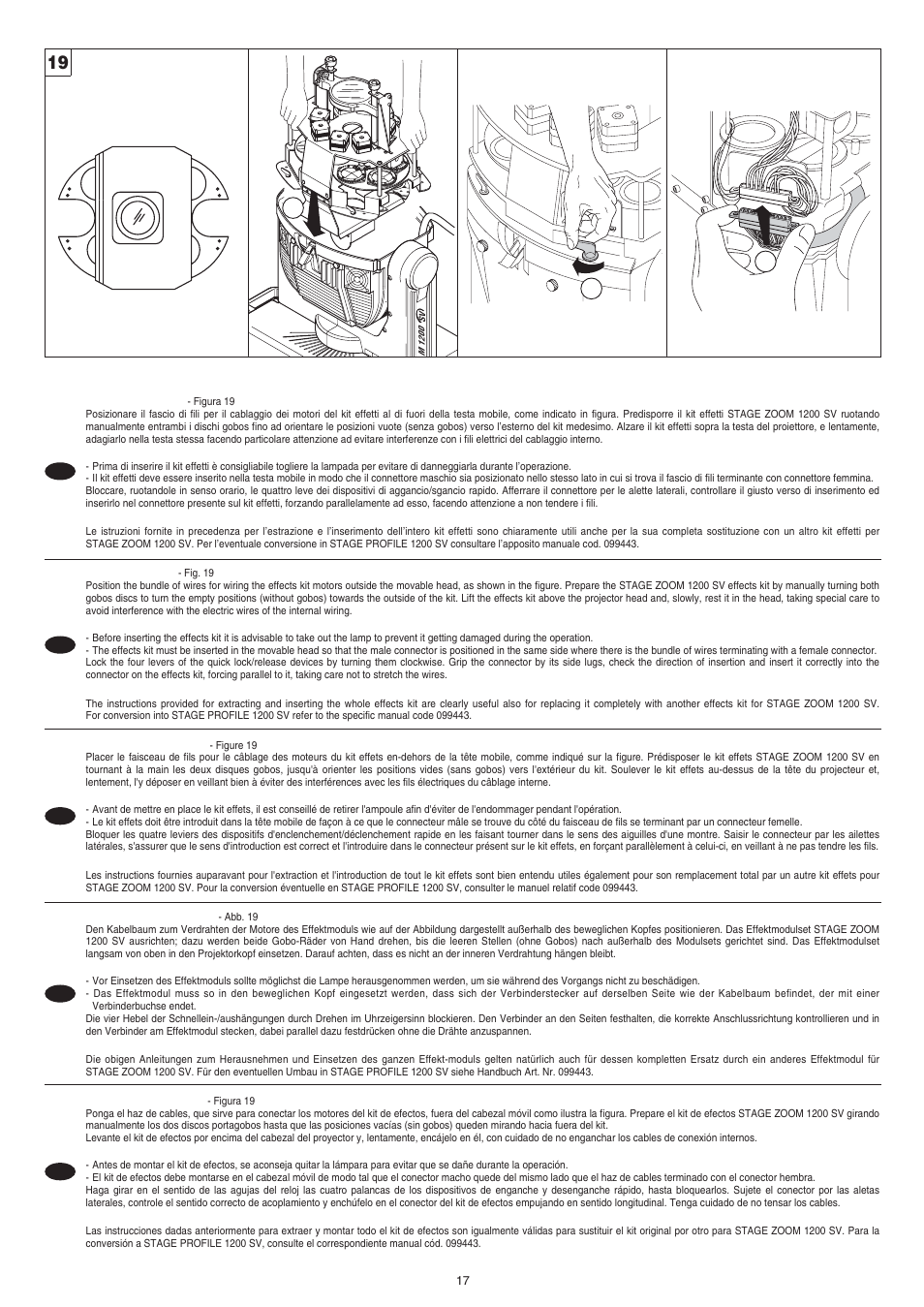 Clay Paky STAGE ZOOM 1200 SV (HMI 1200W/S) User Manual | Page 17 / 24