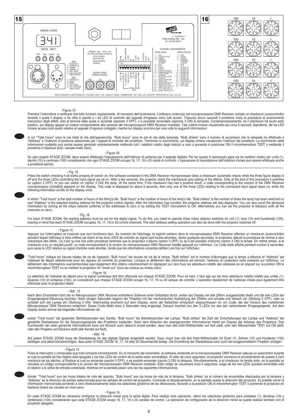 Igb d e f | Clay Paky STAGE ZOOM 1200 SV (HMI 1200W/S) User Manual | Page 9 / 24