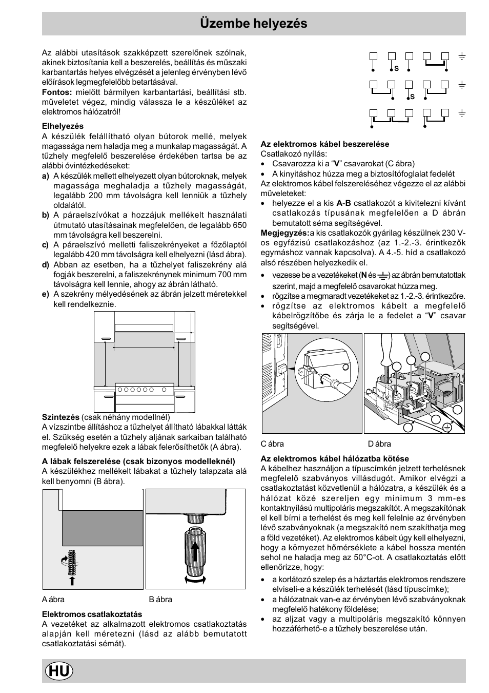 Üzembe helyezés | Indesit K3E11/R User Manual | Page 36 / 49