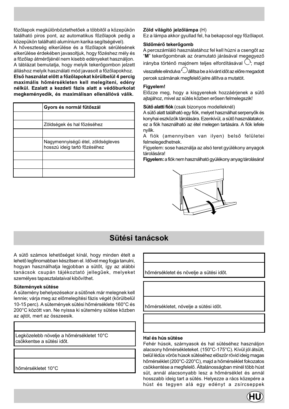 Sütési tanácsok | Indesit K3E11/R User Manual | Page 39 / 49