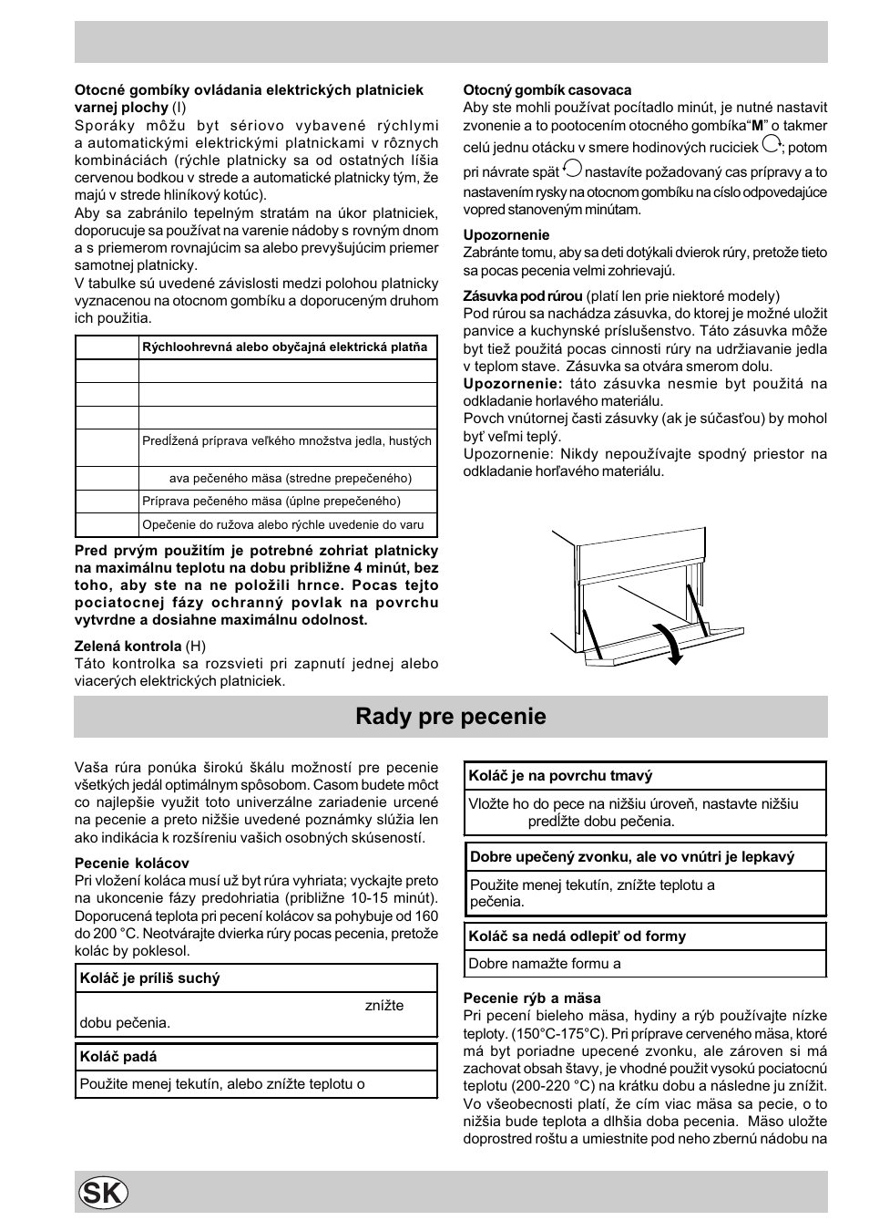 Rady pre pecenie | Indesit K3E11/R User Manual | Page 46 / 49