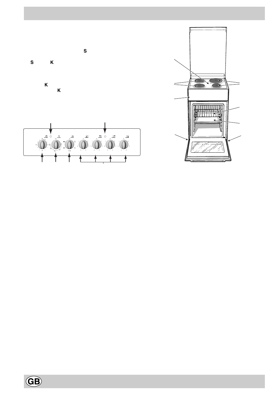 The cooker with electric oven and electric hob | Indesit K3E11/R User Manual | Page 6 / 49