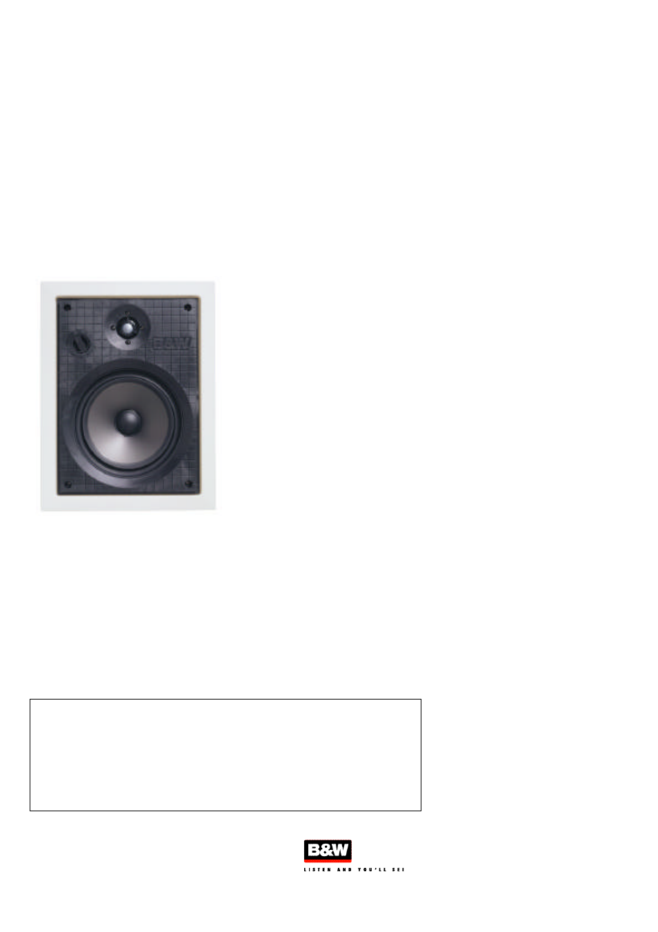 Bowers & Wilkins CWM8i User Manual | 1 page