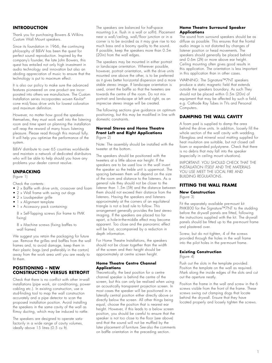 Bowers & Wilkins 7 NT User Manual | Page 4 / 23