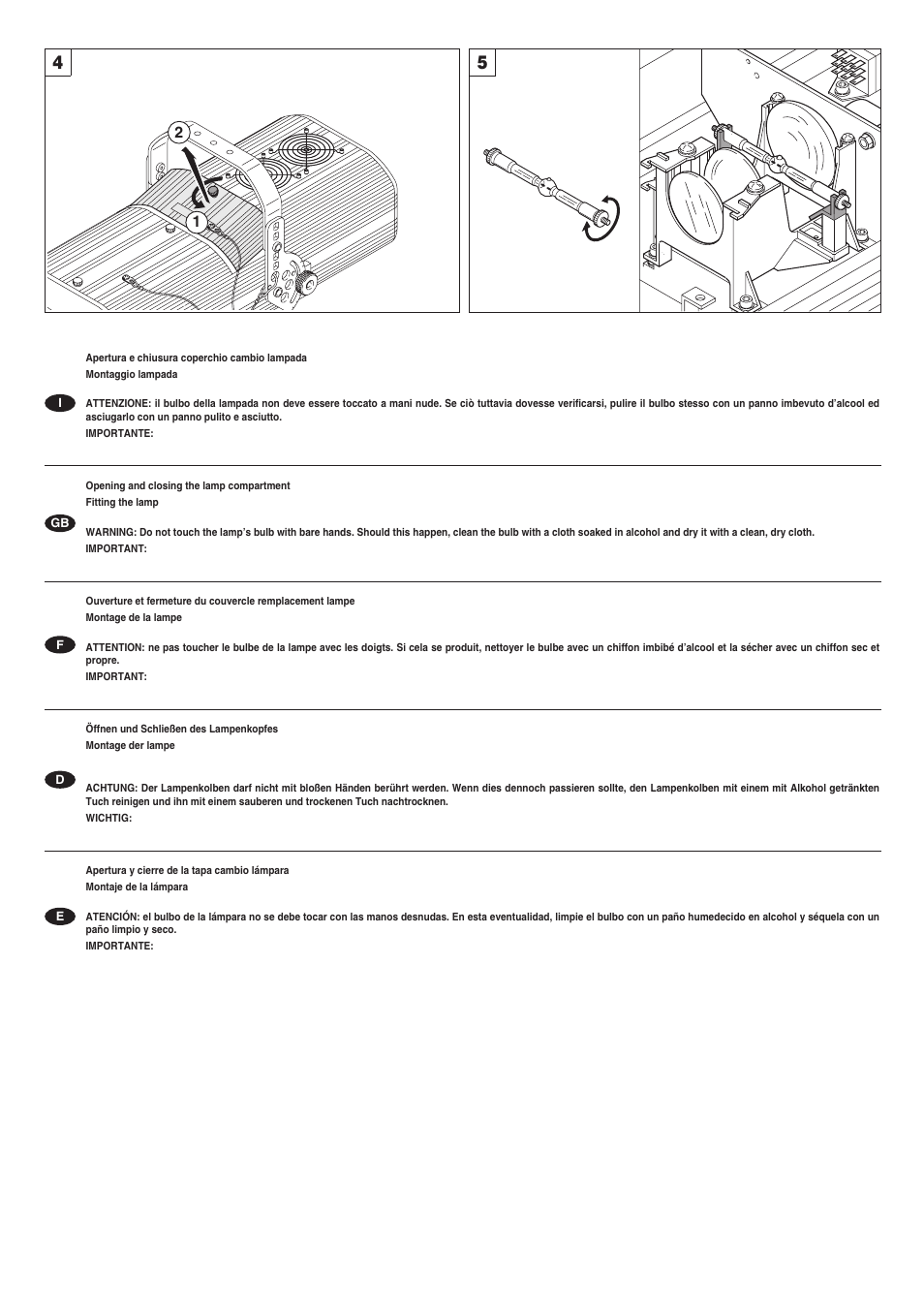 Clay Paky V.I.P. 1200 (HMI 1200W/GS) User Manual | Page 5 / 14