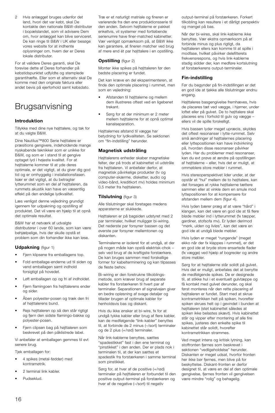 Brugsanvisning | Bowers & Wilkins 804 User Manual | Page 19 / 32