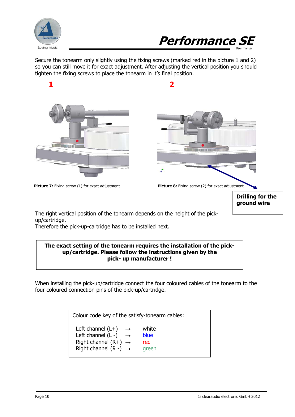 Performance se | Clearaudio PERFORMANCE SE User Manual | Page 10 / 21