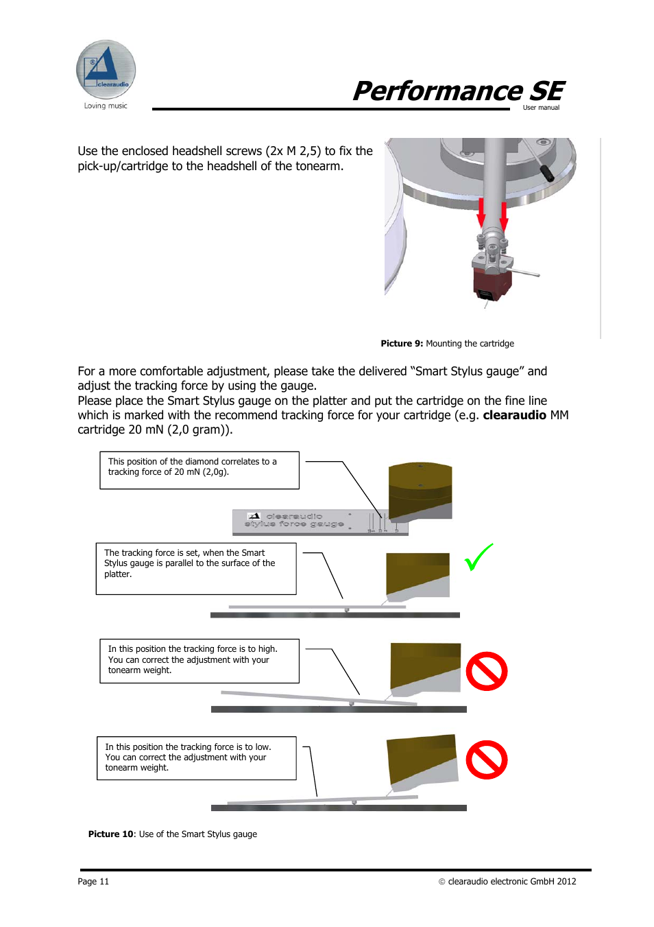 Performance se | Clearaudio PERFORMANCE SE User Manual | Page 11 / 21