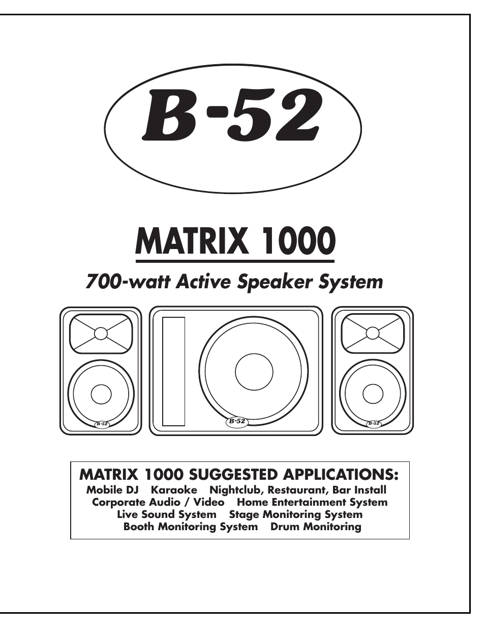 E.T.I. SOUND SYSTEMS B 52 L User Manual | 8 pages