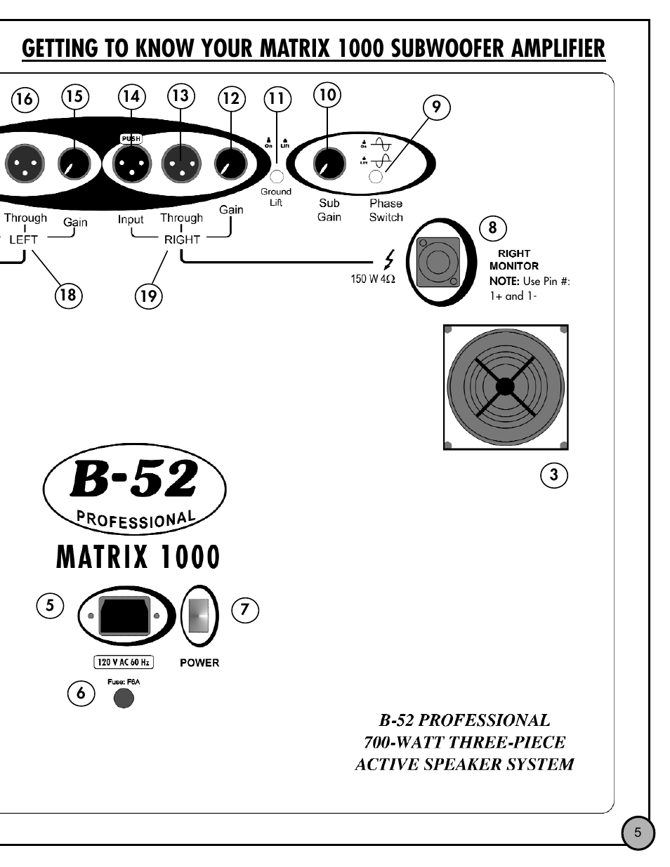 E.T.I. SOUND SYSTEMS B 52 L User Manual | Page 5 / 8