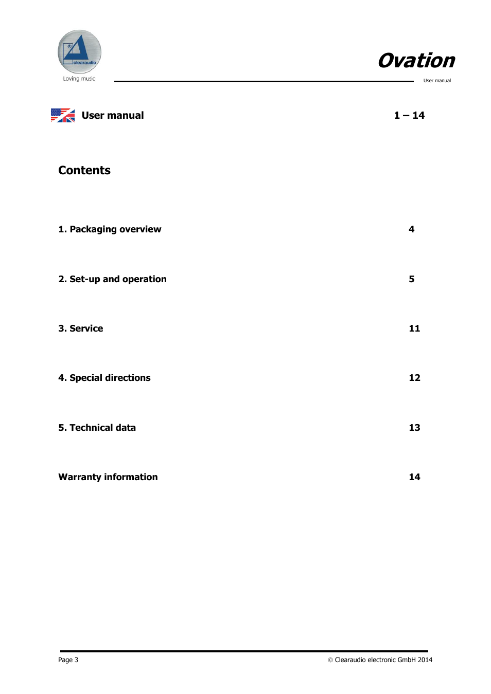 Clearaudio OVATION User Manual | Page 3 / 14