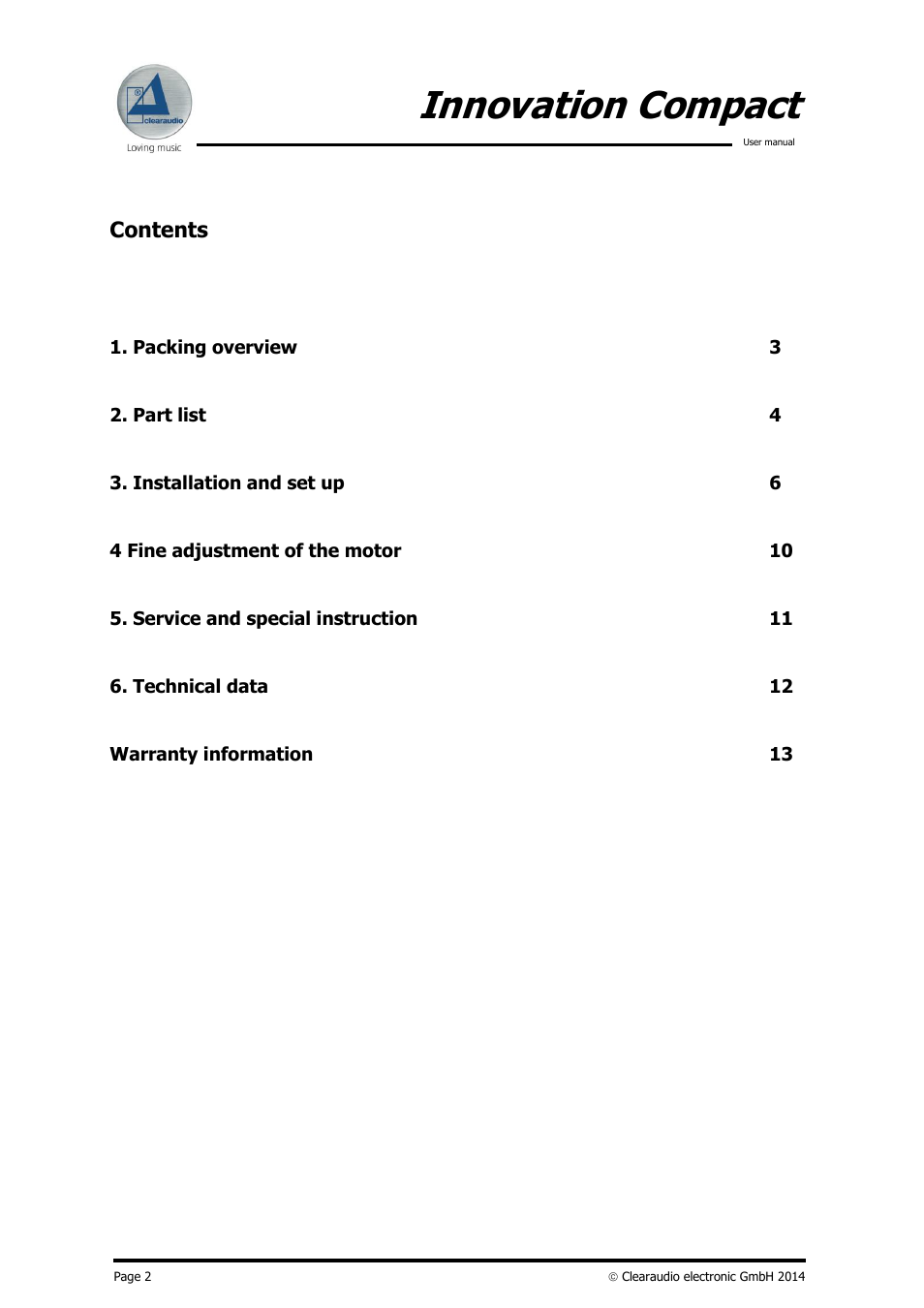 Clearaudio INNOVATION COMPACT User Manual | Page 3 / 14