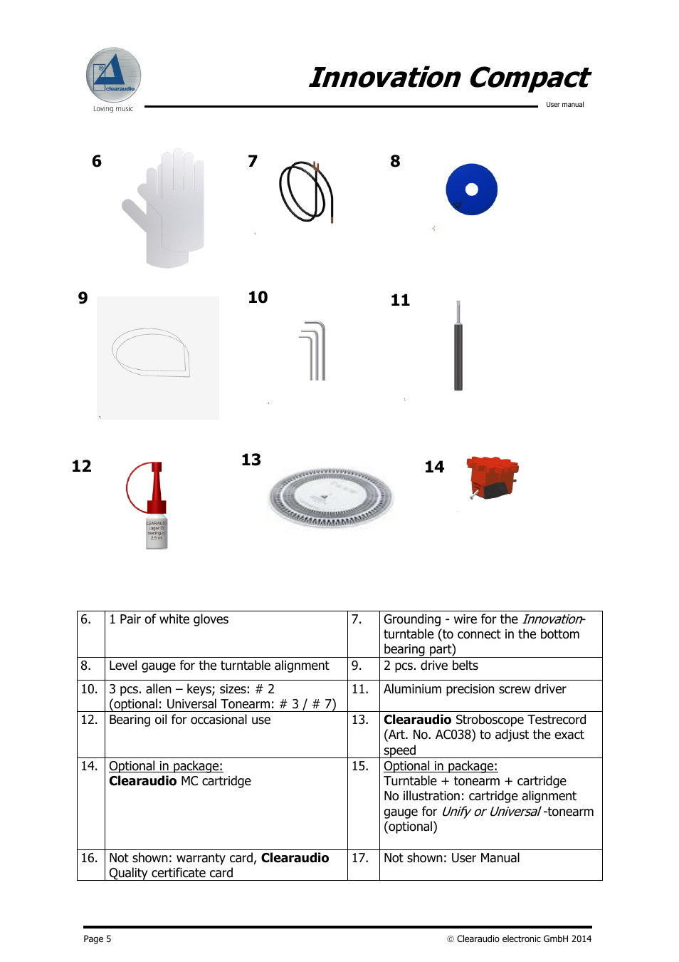 Innovation compact | Clearaudio INNOVATION COMPACT User Manual | Page 6 / 14