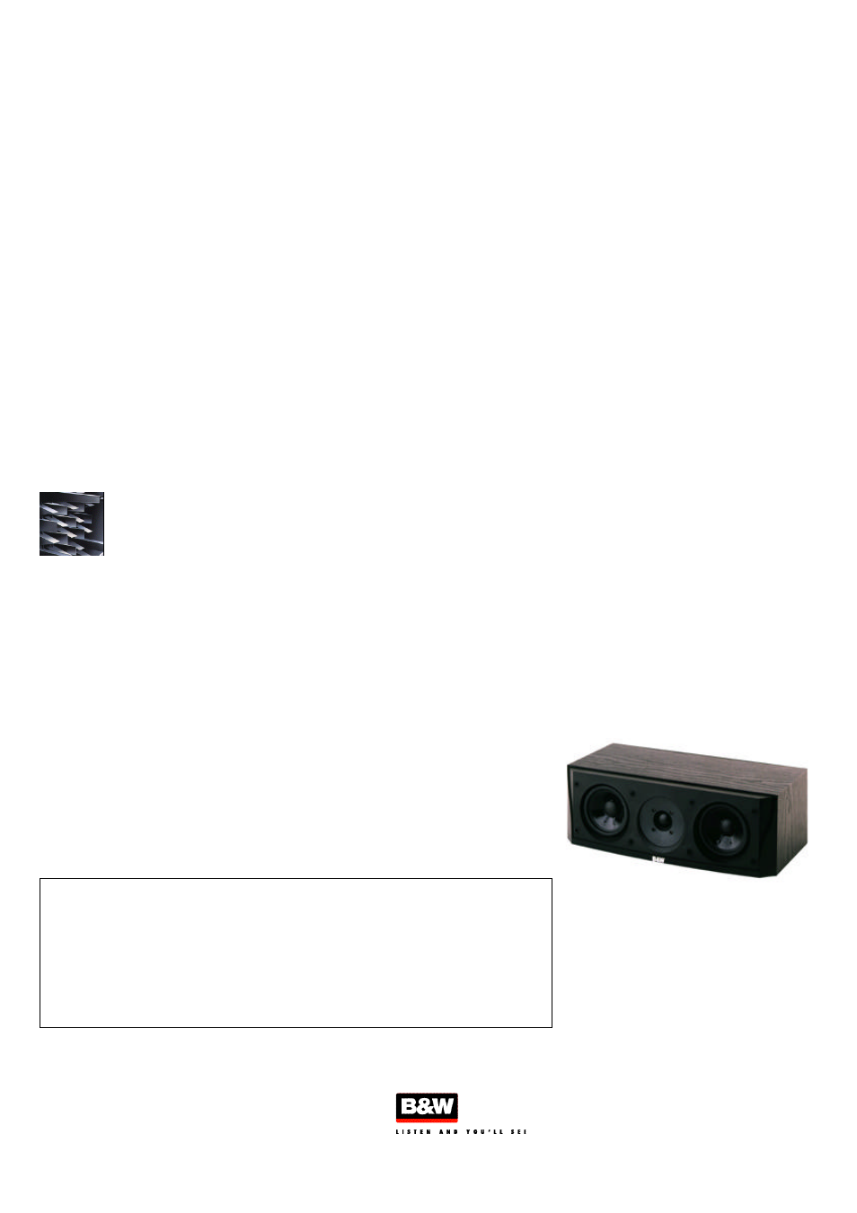 Bowers & Wilkins CC 3 User Manual | 1 page