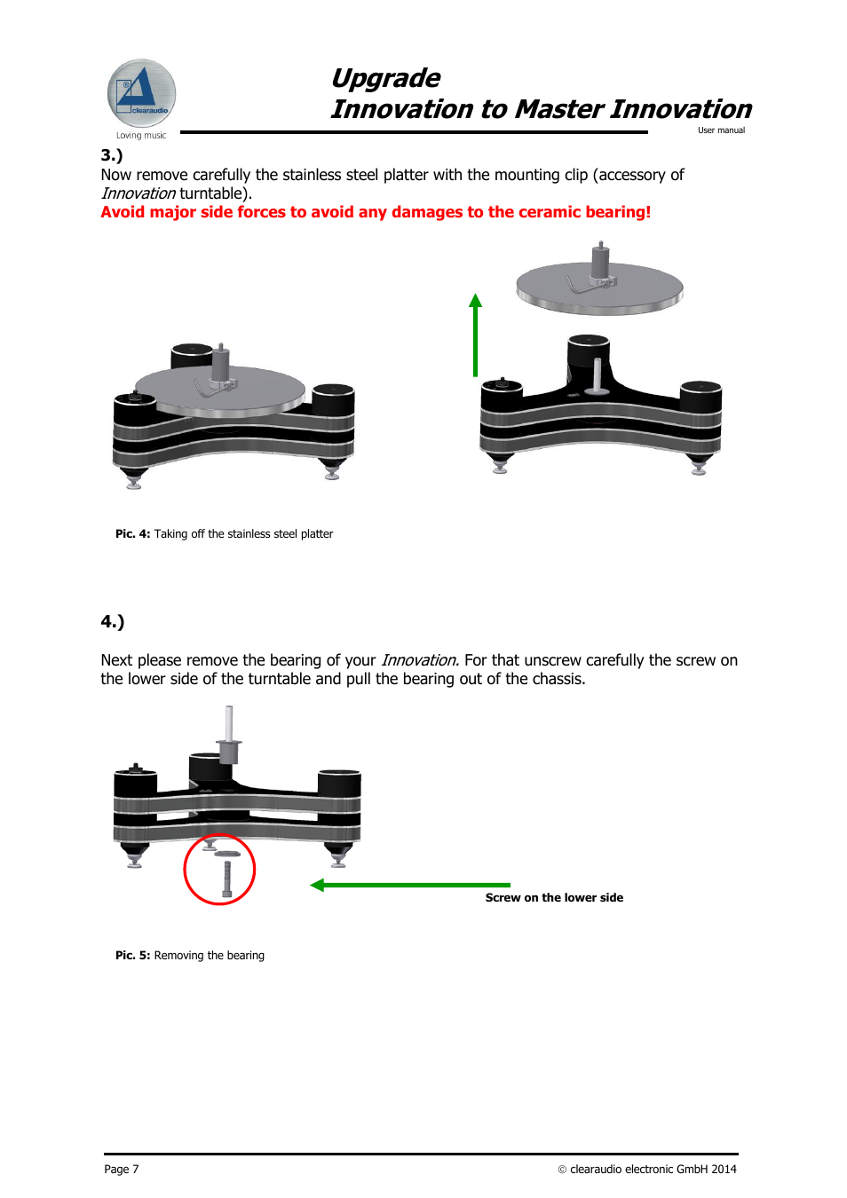 Upgrade innovation to master innovation | Clearaudio INNOVATION Upgrade to Master User Manual | Page 8 / 19