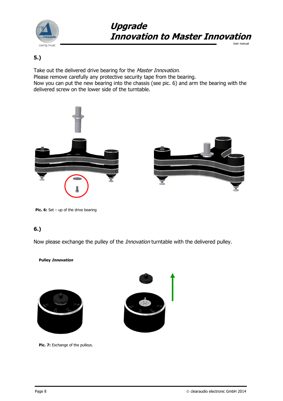 Upgrade innovation to master innovation | Clearaudio INNOVATION Upgrade to Master User Manual | Page 9 / 19