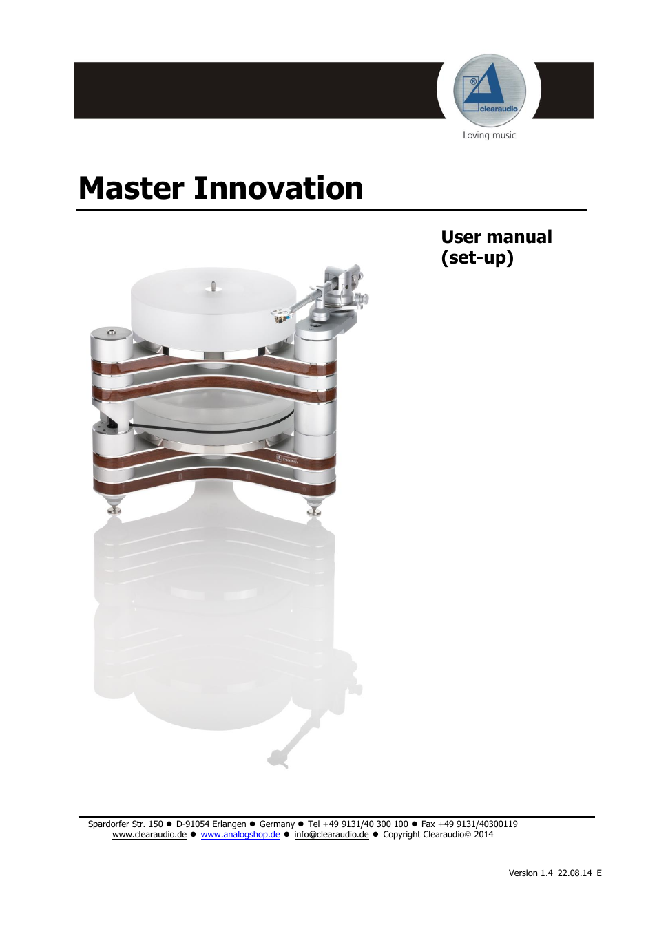 Clearaudio MASTER INNOVATION User Manual | 18 pages