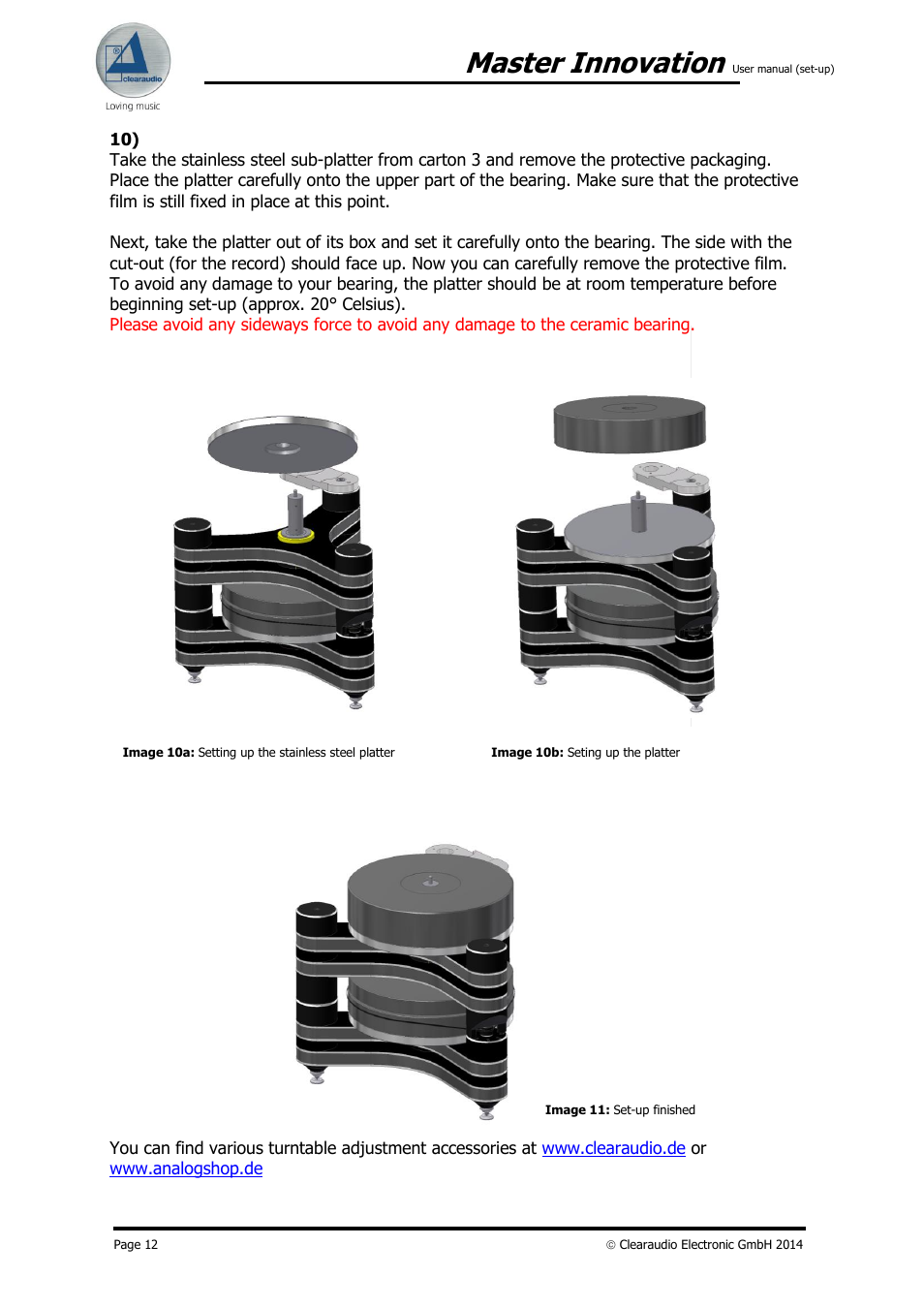 Master innovation | Clearaudio MASTER INNOVATION User Manual | Page 12 / 18